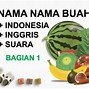 Nama Buah Dalam Bahasa Inggris Kelas 1